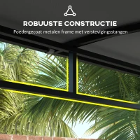 Outsunny Grillpaviljoen, Grillafdekking, Regenbescherming, Haken voor Gereedschap, Stalen Frame, Donkergrijs, 215 x 150 x 182/220 cm(m-6)