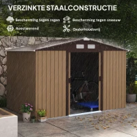 Outsunny gereedschapsschuur met fundering gereedschapsschuur tuinschuur tuinschuur metaal geel 277 x 195 x 192 cm(m-6)