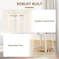 HOMCOM Compact Freestanding Coat Rack -  White/Oak(m-7)