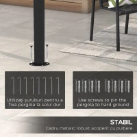 Outsunny Pergola 3 x 4m, Foisor pentru exterior, Gri(m-6)