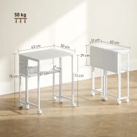 HOMCOM 63 cm Drop Leaf Writing Work Desk - White(m-3)