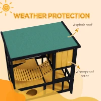 PawHut Katzenhuis Kattenhut Kattenhol, weerbestendig, 1 helling, 1 platform, 84,5 x 60 x 88 cm, Groen + Natuur(m-5)