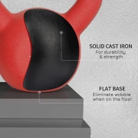 HOMCOM Soft Kettlebell, 10kg Kettle Bell with Non-Slip Handle for Home Gym Weight Lifting and Strength Training, Red(m-6)