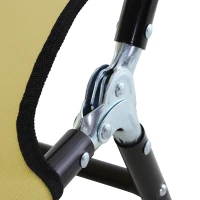 Outsunny Foldable Sun Lounger with 5-Position Adjustable Backrest, Outdoor Portable Recliner Chaise Lounge Chair with Breathable Mesh Fabric, Beige(m-7)