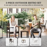 Outsunny Three-Piece Rattan Chair Set - White(m-4)