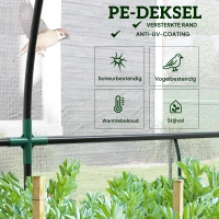 Outsunny Muurgemonteerd Kas, Toegankelijk Plantenhuis, Kunststof Zeil, 300 x 80 x 157 cm, Wit(m-5)