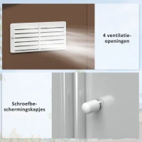 Outsunny Metalen Tuinhuis 340x386x200cm, Waterdicht voor Tuinbenodigdheden, bruin(m-7)