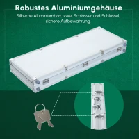 HOMCOM Pokerset, 500 Chips, 2 Kartendecks, 5 Würfel, Aluminium-Koffer, verschließbar(m-8)