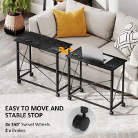 HOMCOM 80 cm Folding Desk on Wheels - Black(m-5)