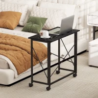 HOMCOM 80 cm Folding Desk on Wheels - Black(m-8)