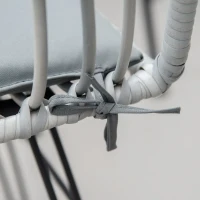 Outsunny Set Mobili da Giardino 3 Pezzi con Tavolino e Sedie in Rattan PE, Poilestere e Acciaio per Esterni, Grigio(m-9)