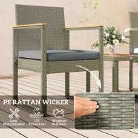 Outsunny Three-Piece Rattan Chair Set - Grey(m-5)