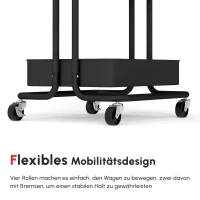 HOMCOM Rollwagen mit 3 Etagen, Ablagekörben, Haken, Beistellwagen für Küche oder Wohnzimmer, Stahl, Kunststoff, Schwarz(m-10)