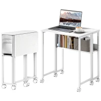 HOMCOM 63 cm Drop Leaf Writing Work Desk - White(m-11)