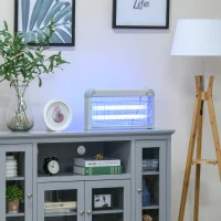 Outsunny Wall Hanging Bug Zapper, 30W Electric Fly Zapper Mosquito Killer, 60㎡ Coverage Insect Killer, Indoor Outdoor Use, Grey(m-2)