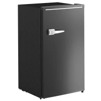 HOMCOM Under Counter Fridge, 85L Small Retro Refrigerator with Chiller Box, Adjustable Thermostat, Glass Shelves, Black(m-11)