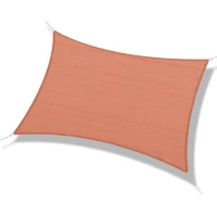 Outsunny Umbrar Dreptunghiular 4x6 m Rezistent la Raze UV cu Sfoara, din PE si Otel Inox, Rosu(m-9)