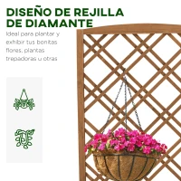 Outsunny Jardinera con Celosía de Madera para Trepadoras Cultivos Plantas en Terraza Jardín Balcón 60x30x122,5 cm Natural(m-5)