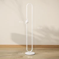 HOMCOM Lampada da Terra a LED a forma di Nota Musicale con Luminosità Regolabile e Pedale, 28x28x145 cm, Bianco(m-3)