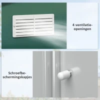 Outsunny Tuinschuur, Weerbestendig Tuinhuis voor Tuingereedschap, met Ventilatieramen, Schuifdeuren, Staal, Donkergroen(m-6)