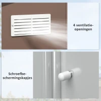 Outsunny Tuinschuur, Weerbestendig Tuinhuis voor Tuingereedschap, met Ventilatieramen, Schuifdeuren, Staal, Bruin(m-7)