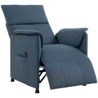 HOMCOM Sillón Reclinable con Motor sin Escobillas Reposapiés Tapizado Resistente y Bolsillos Laterales 80x83x104 cm Azul Oscuro(m-1)