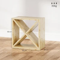 HOMCOM Set of 2 Wooden Wine Rack, X-Shaped Square Tabletop Storage Holder for 24 Bottle, Natural Wood(m-3)