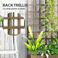 Outsunny Wooden Trellis Planter, Raised Garden Bed with Wheels, to Climb and Grow Vegetables, Herbs and Flowers, Brown(m-4)