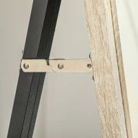 HOMCOM 162.6 cm Two-Tone Full Length Mirror - White/Oak-Tone(m-8)