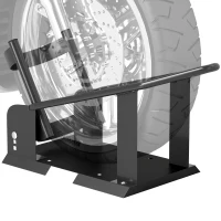 HOMCOM Bloque roue moto cale roue moto en acier support de transport avec 3 trous réglables en hauteur 27 x 71,5 x 33,5 cm noir(m-10)