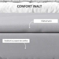 HOMCOM Bancă de Depozitare cu Șezut Tapițat și Picioare Lăcuite Aurii, 100x40x42 cm, Gri(m-5)