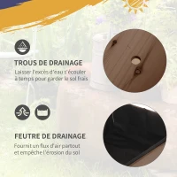 Outsunny Jardinière sur Pied - Potager sur roulettes - étagère, Tablette Rabattable, Inserts d'irrigation, Feutre de Drainage Inclus - Bois Sapin pré-huilé(m-6)