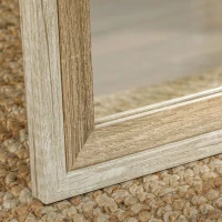 HOMCOM 162.6 cm Two-Tone Full Length Mirror - White/Oak-Tone(m-7)