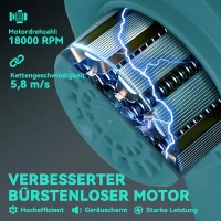 Outsunny 2-in-1 Mini Kettensäge 580W mit Akku 8000mAh Sicherheitsverriegelung 8 Zoll 42 x 29 x 10,5 cm Blau(m-5)