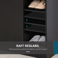 Homcom Dulap Pantofi Negru – 2 Usi Basculante, 83×30×90 cm(m-5)