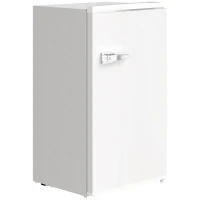HOMCOM Under Counter Fridge, 85L Small Retro Refrigerator with Chiller Box, Adjustable Thermostat, Glass Shelves, White(m-11)