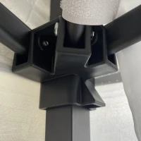 Outsunny Tenda Dobrável com Altura Ajustável 1 Parede Lateral Teto com Ventilação 4 Sacos de Areia e Bolsa de Transporte 3x3 m Branco(m-9)