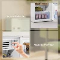 HOMCOM Under Counter Fridge, 85L Small Retro Refrigerator with Chiller Box, Adjustable Thermostat, Glass Shelves, White(m-7)