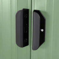 Outsunny Metalen Tuinhuis 2,3 m², 207 x 130 x 182 cm, Met Lessenaarsdak, Venster, Bodemframe, Groen(m-9)