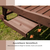 Outsunny Sonnenliege Mobile Gartenliege Liegestuhl Strand Liege Tannenholz Braunrot(m-4)