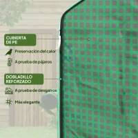 Outsunny Conjunto de Invernadero de Jardín con Estantes y Cubierta de PE con Puerta Enrollable y Ventana 143x138x190 cm Verde(m-4)