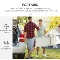 Outsunny Set 2 Scaune Fotoliu Sezlong pentru Exterior, Pliabile si Rabatabile, din Aluminiu, 96.5 x 58 x 91.5cm, Bej(m-4)