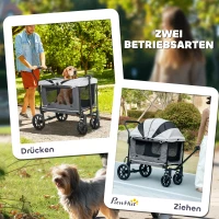 PawHut Hondenwagen Buggy inklapbaar voor Honden & Katten tot 30 kg, 110 x 65 x 102 cm in Donkergrijs(m-4)