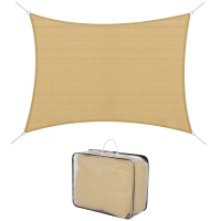 HOMCOM Voile Ombrage Rectangulaire 4x6m HDPE Sable