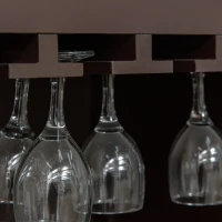 HOMCOM Casier à vin Meuble de rangement pour bouteille de vin Porte-bouteilles + Support Verres + tiroir - Marron(m-7)