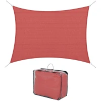 Outsunny Voile d'ombrage rectangulaire 4x6m toile ombrage extérieur protection anti-UV 185g/m² HDPE, pour jardin terrasse extérieur patio piscine balcon, brique terracotta(m-1)