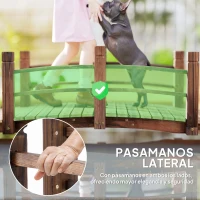 Outsunny Puente de Jardín de Madera 152,5x67x48 cm con Pasamanos Puente de Arco para Decoración Patio Carga 181 kg Carbonizado(m-5)