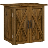 Outsunny Caseta de Jardín Exterior de Madera con 2 Puertas Magnéticas para Almacenamiento de Herramientas 77x55x72 cm Marrón