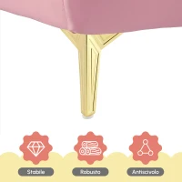 Letto Imbottito con Striscia LED e Doghe in Legno, Letto con Testiera, Rivestimento in Pelle PU, Senza Materasso, 140×200 cm, Bianco e Rosa(m-6)