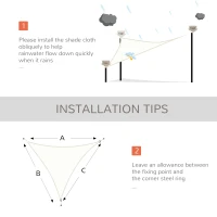 Outsunny Tenda a vela Tendone parasole triangolare in poliestere (colore: bianco, dimensione: 6x6x6m)(m-6)